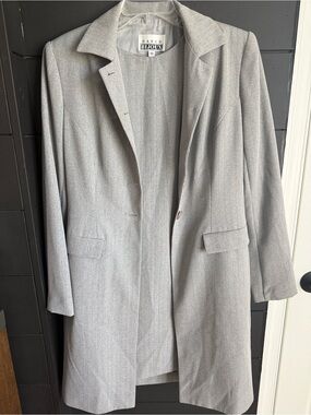 Vintage Women's Light Gray Tailored Suit with Dress